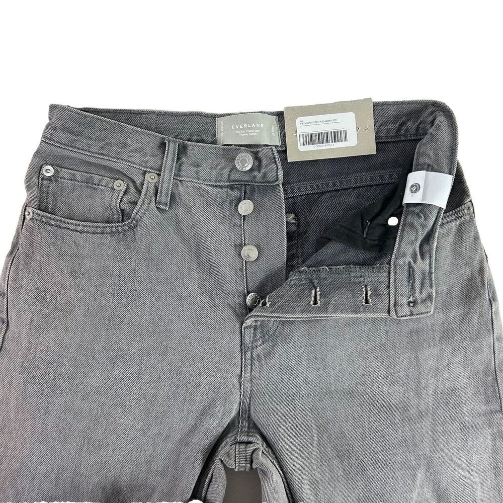 Everlane The 90s Cheeky Jean Womens 27 Crop Gray 100% Cotton Button Fly NWT‎ - Picture 4 of 13